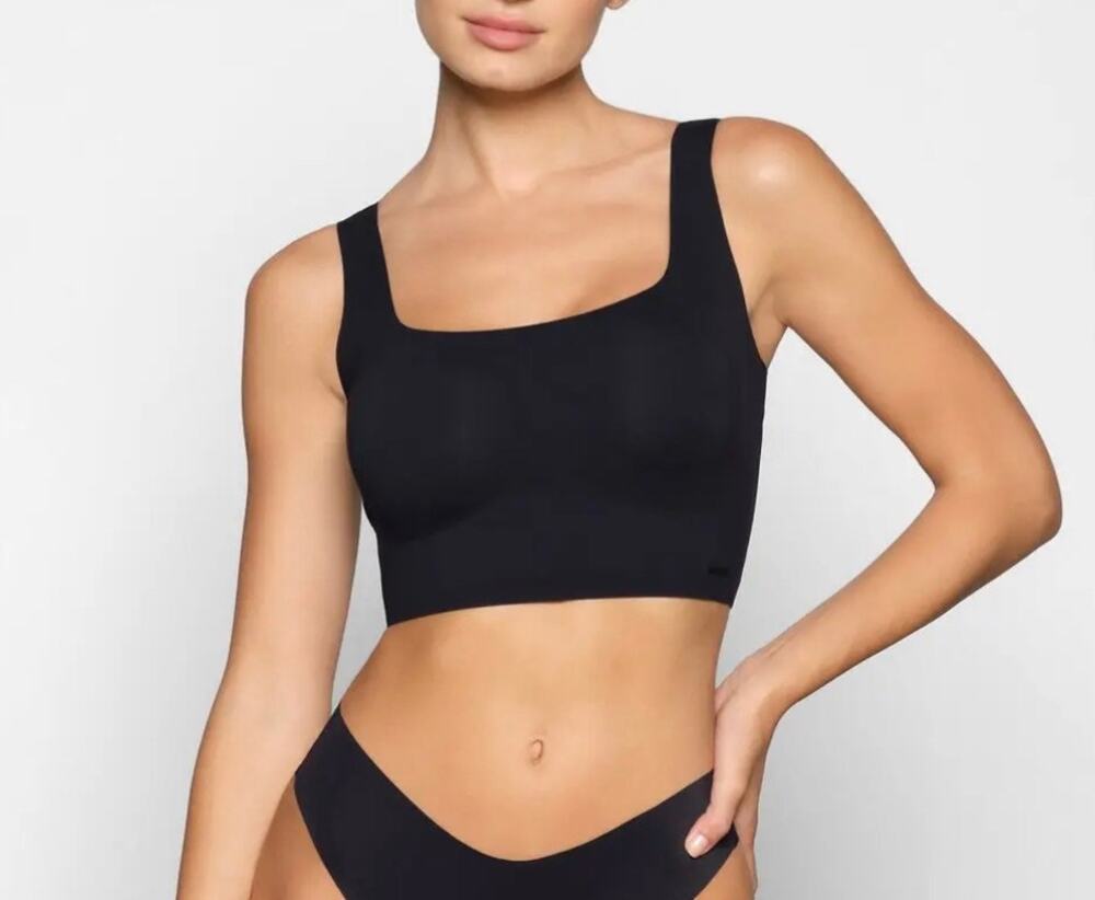 SKIMS Naked Scoop Longline Bralette Black/Onyx Size S-DD NWOT